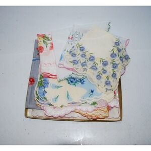 Vintage Floral Hankie Lot – 10 Ladies Handkerchiefs – Mixed Prints